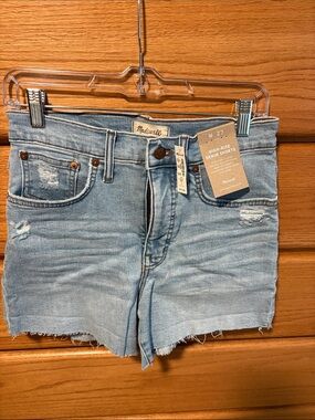 Madewell Light Blue High-Rise Cutoff Denim Shorts